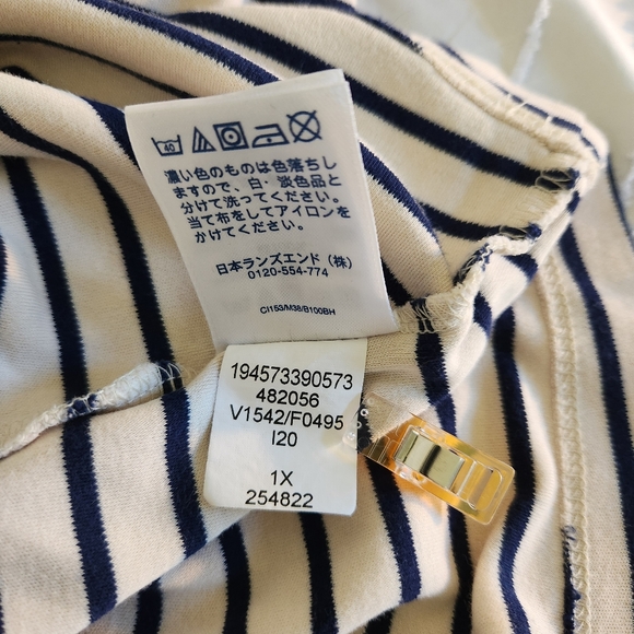 Lands End 1X Striped Short Sleeve Dress - Picture 10 of 11